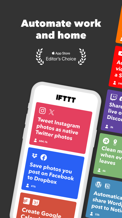 Screenshot #1 pour IFTTT - Automatisations