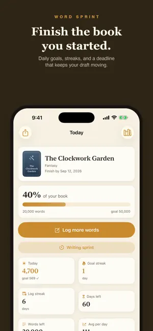 Word Sprint: Write Your Book screenshot 1