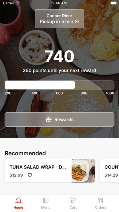 Cooper Diner app screenshot