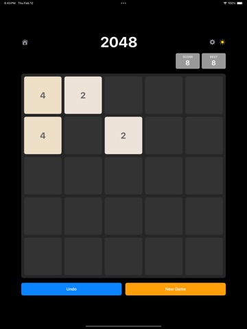 2048: Modern Puzzle Grid iPad screenshot