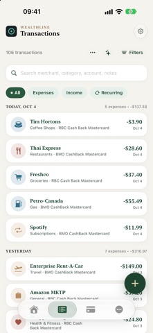Wealthline screenshot 2