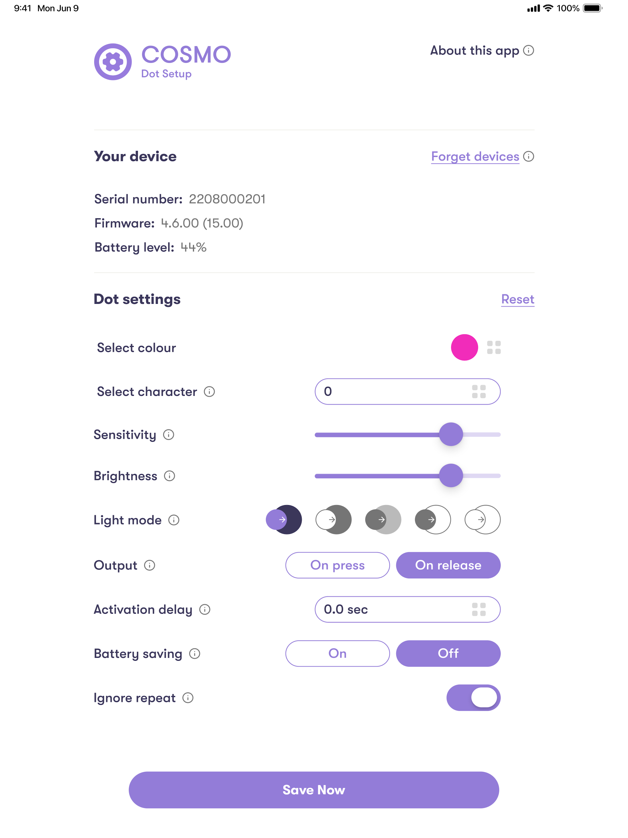 Cosmo Dot Setup