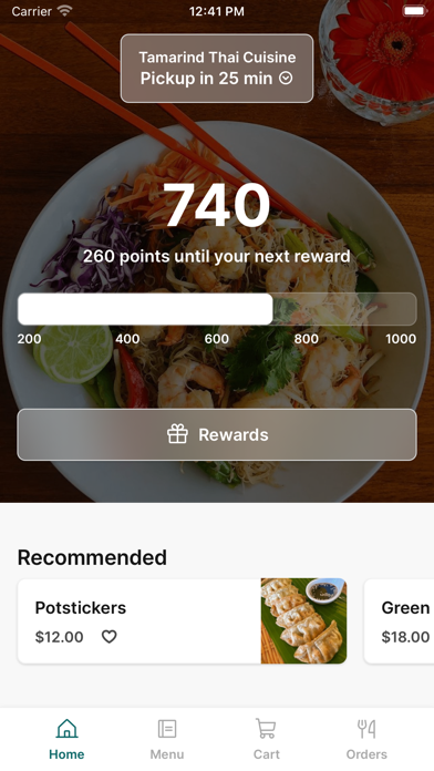 Tamarind Thai To Go iPhone screenshot 1 - Food & Drink app
