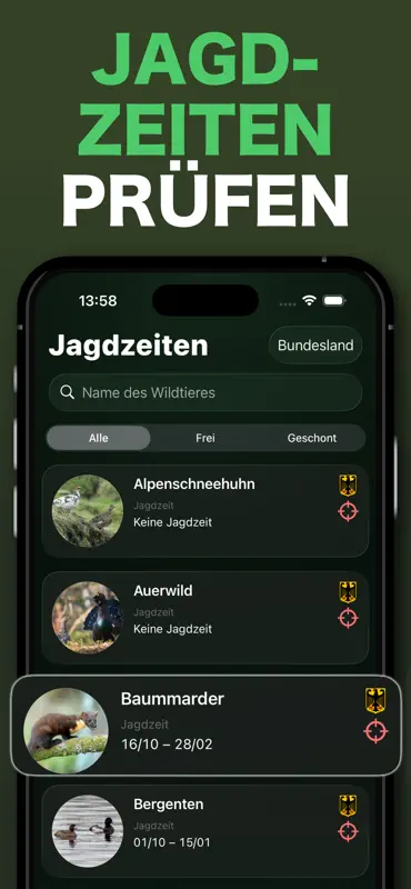Jagdzeiten App - Hunting Plus screenshot 3 of 8
