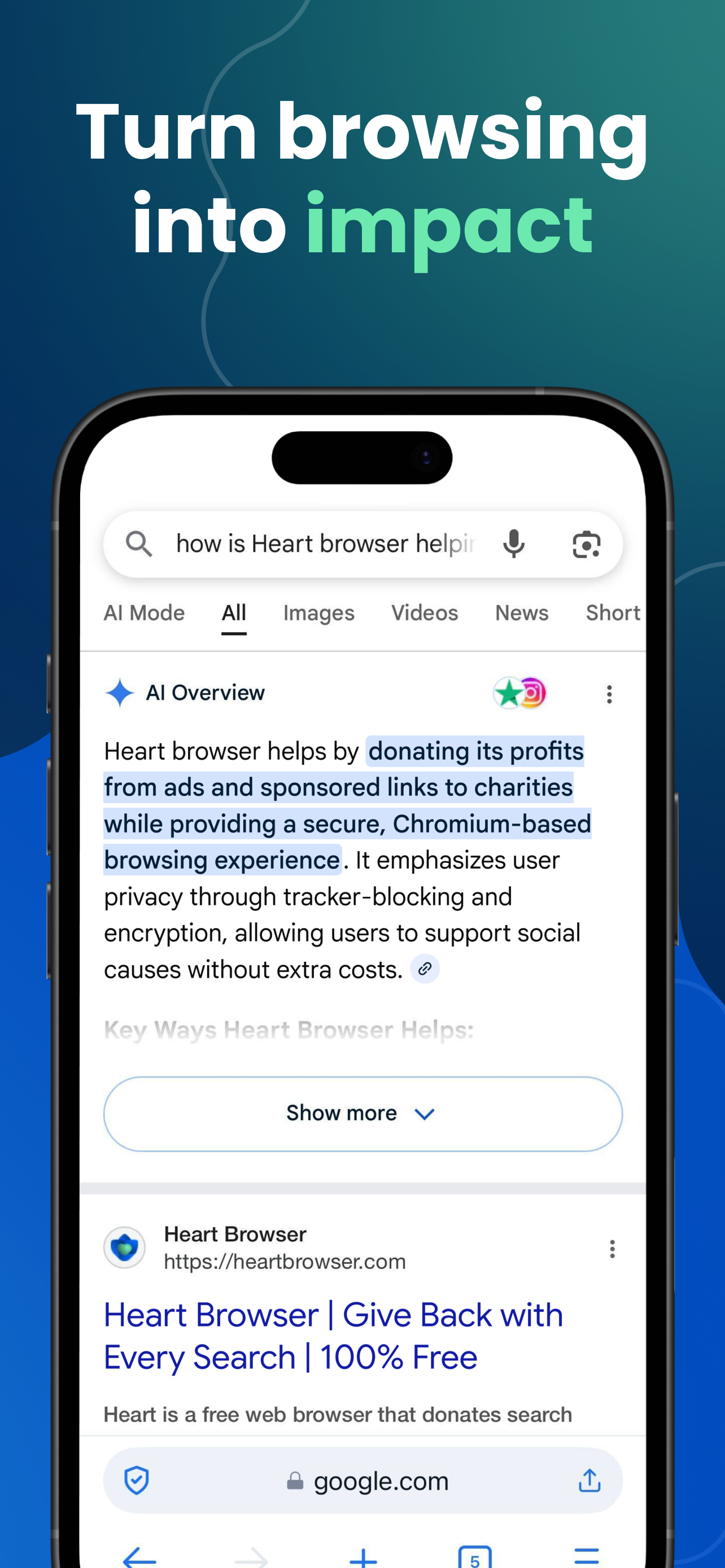 Heart – Browser That Does Good screenshot 7