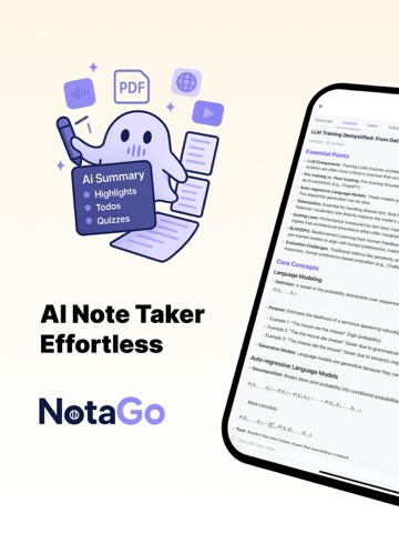 NotaGo - AI Note Taker iPad screenshot