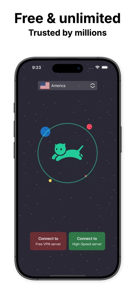 VPN cat: Fast Secure Unlimited - ワンタップ接続