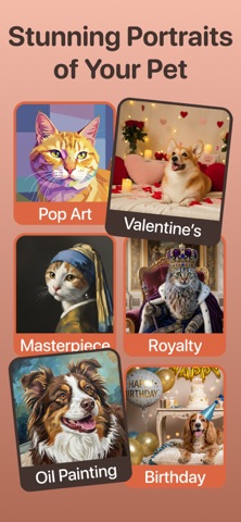 Pawtrait: Pet Portrait AI iPhone screenshot