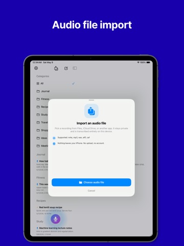 Voice to Text AI Note Taker iPad screenshot