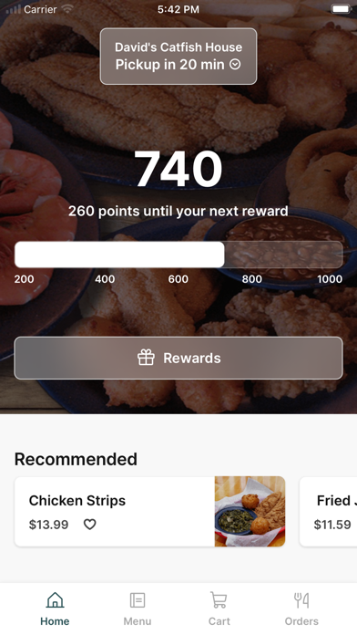 David's Catfish House iPhone screenshot 1 - Food & Drink app