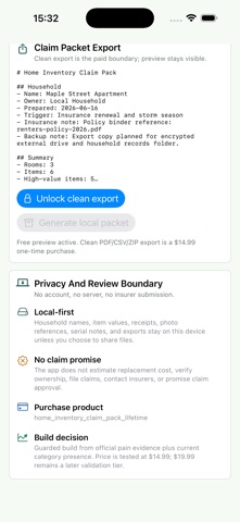 Home Inventory Claim Pack screenshot