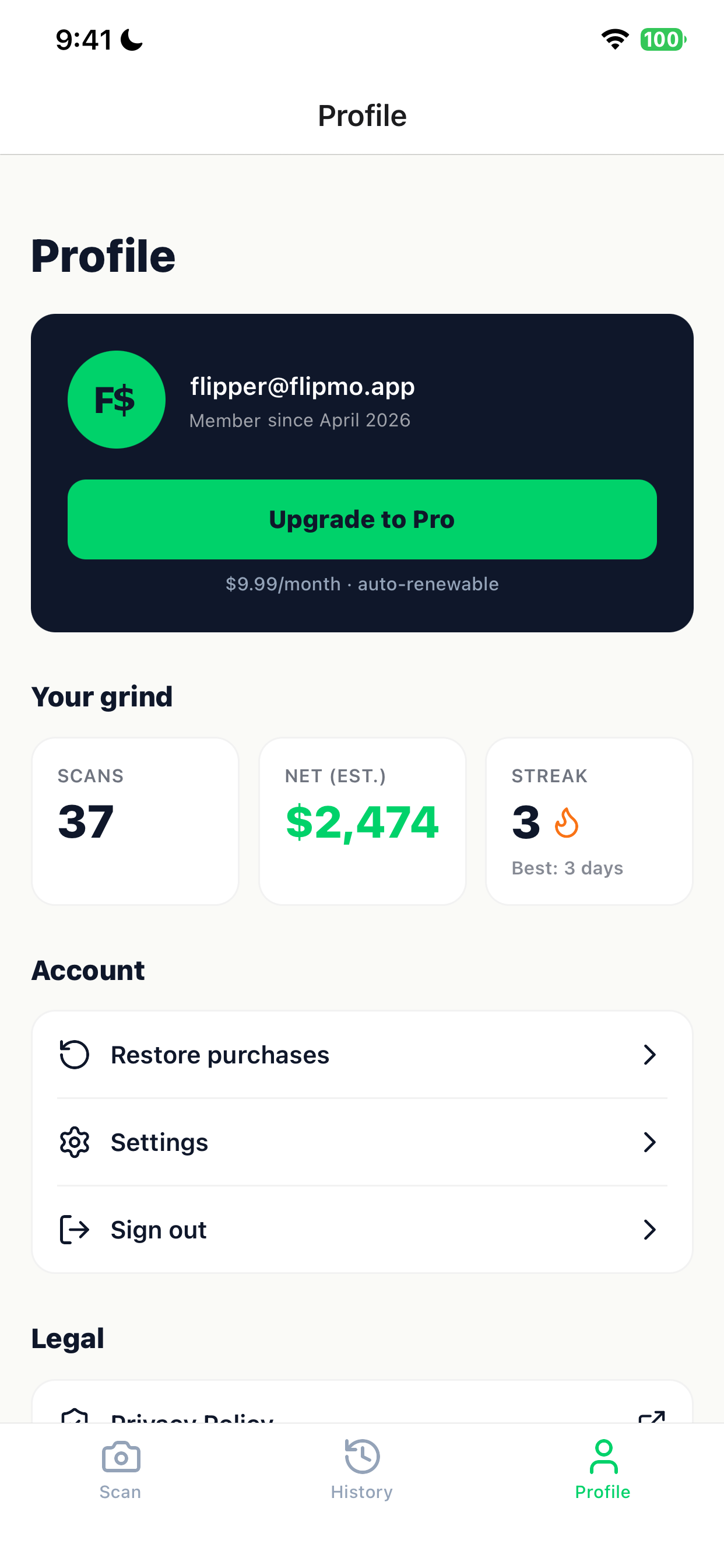 Flipmo: Reseller Scanner