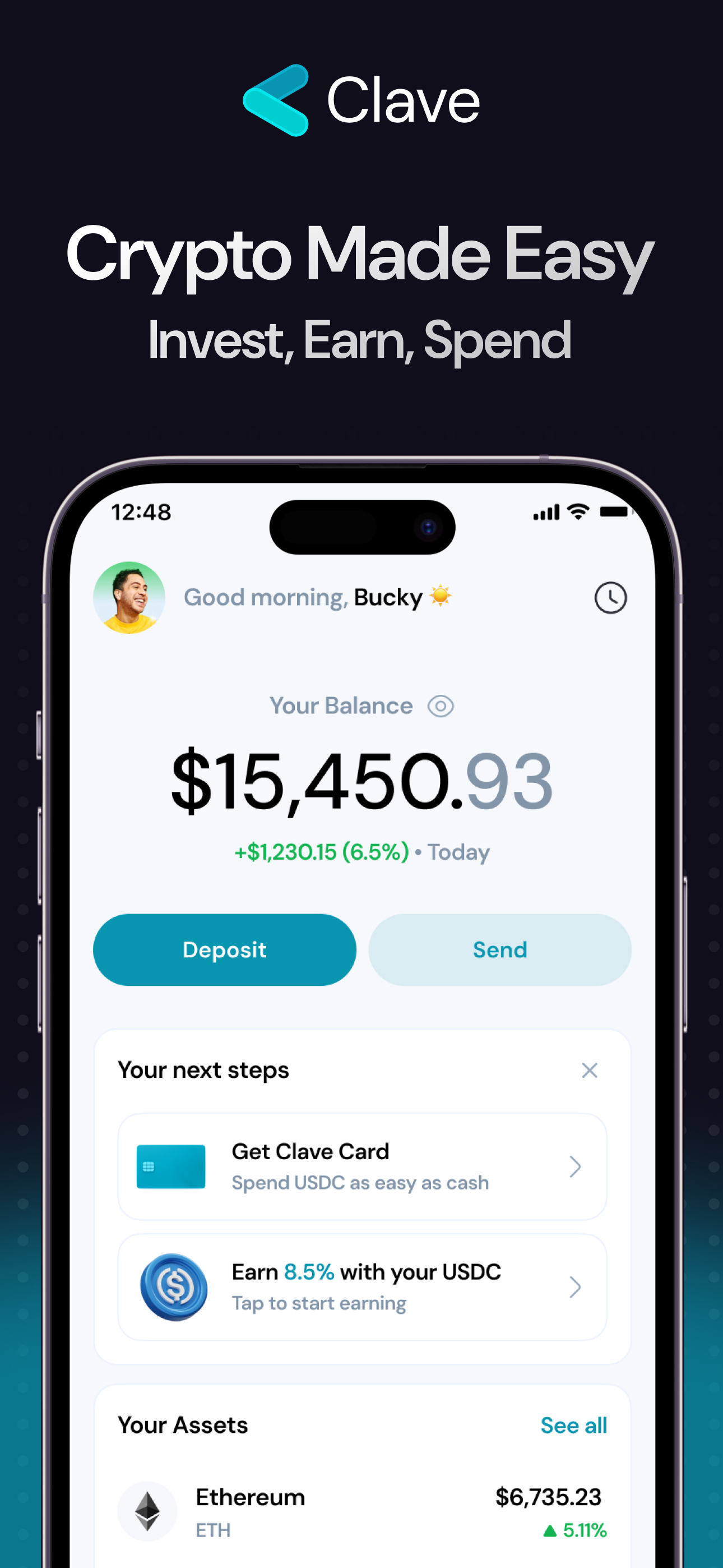 Clave - Earn with ETH & USDC