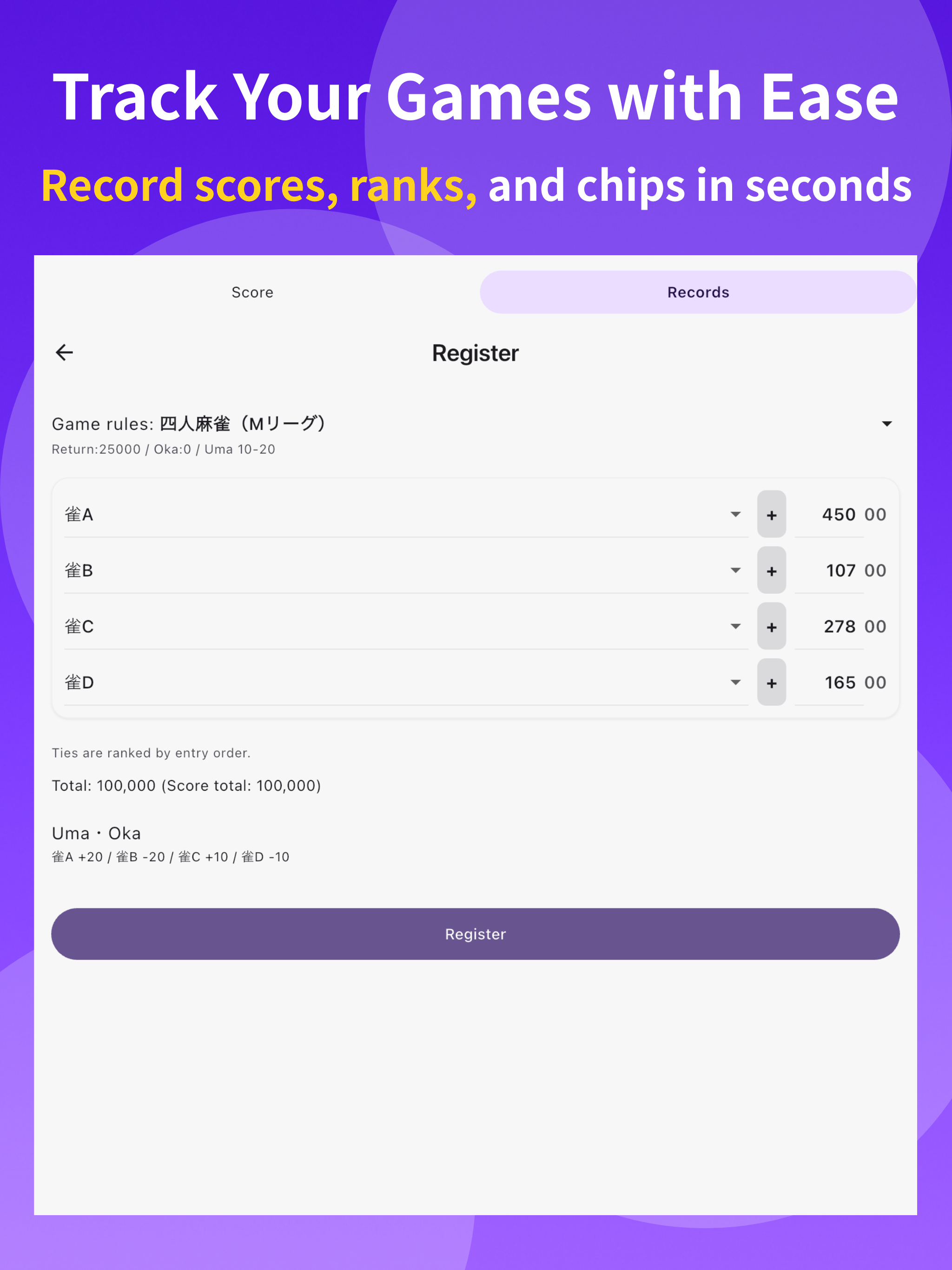 Mahjong Score Calculator(sanma