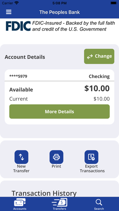 Peoples Bank Mobile Banking Screenshot