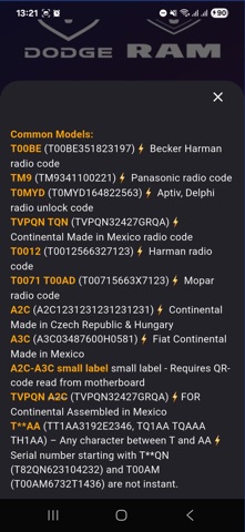 Dodge RAM Radio Code Instant Screenshot 4 of 4