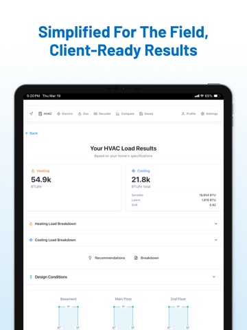 HVAC Calculator Load Pro iPad screenshot