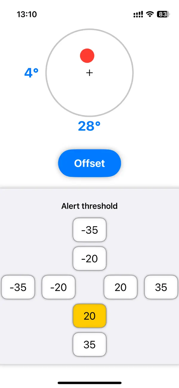 Screenshot #2 pour Angle gauge with alarm