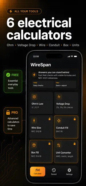 WireSpan: Conduit Fill Calc screenshot 2