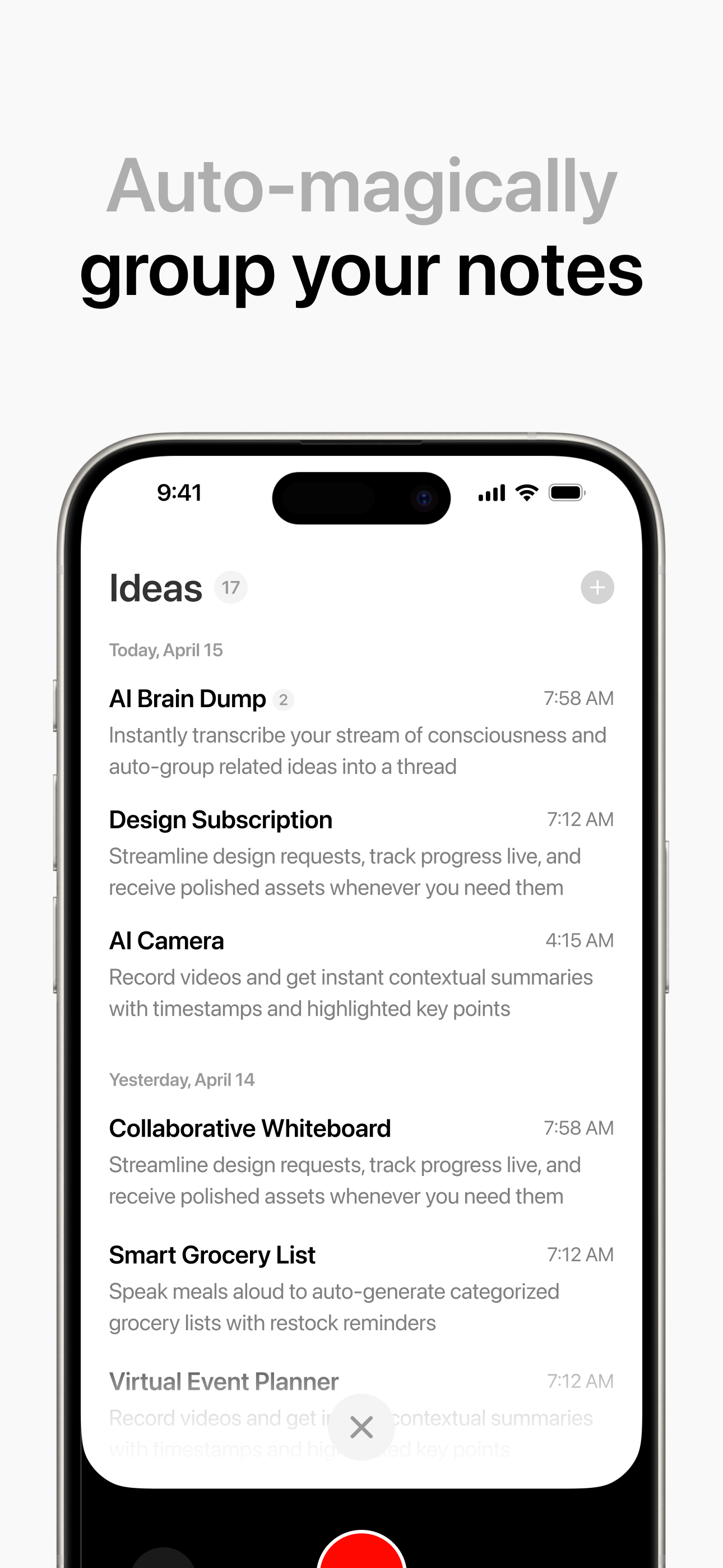 Voicethoughts – AI Brain Dump