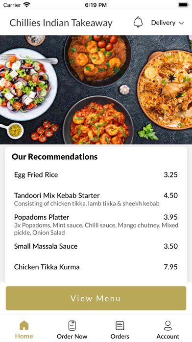 Chillies Indian Takeaway. Screenshot