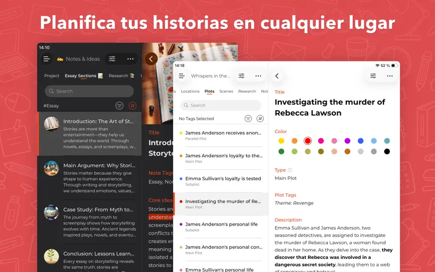 Captura de pantalla de Story Planner: Para Escritores en iPhone 6