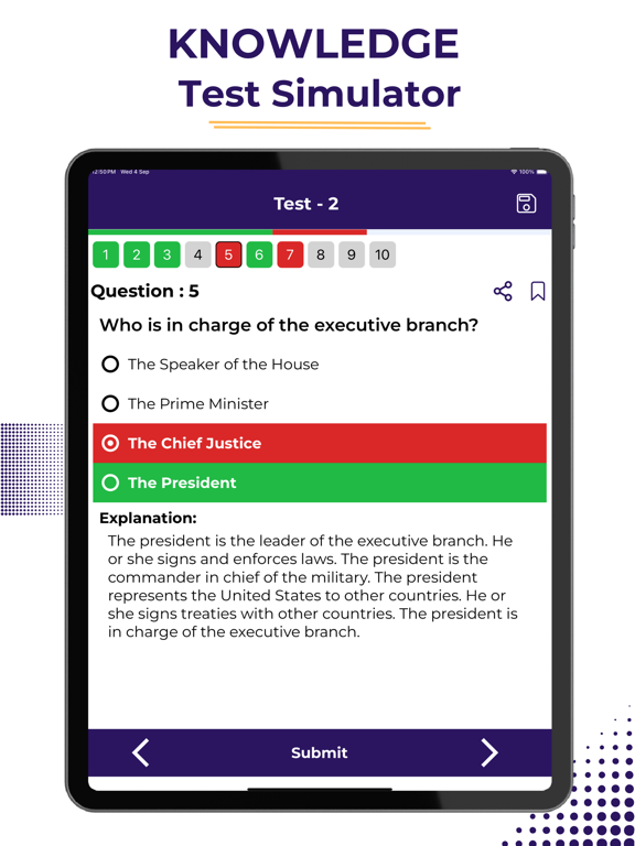 US Citizenship Study Guide iPad screenshot 4 - Education app