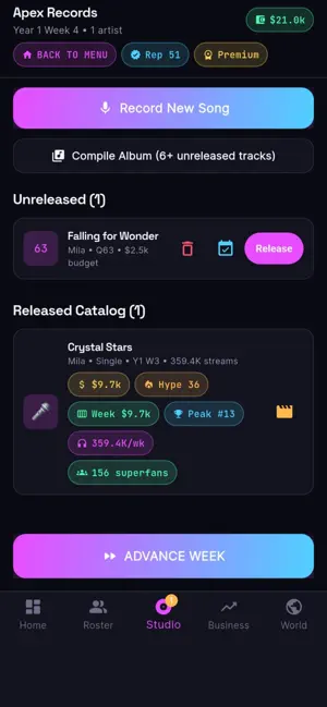 Music Tycoon: Label Manager screenshot 3