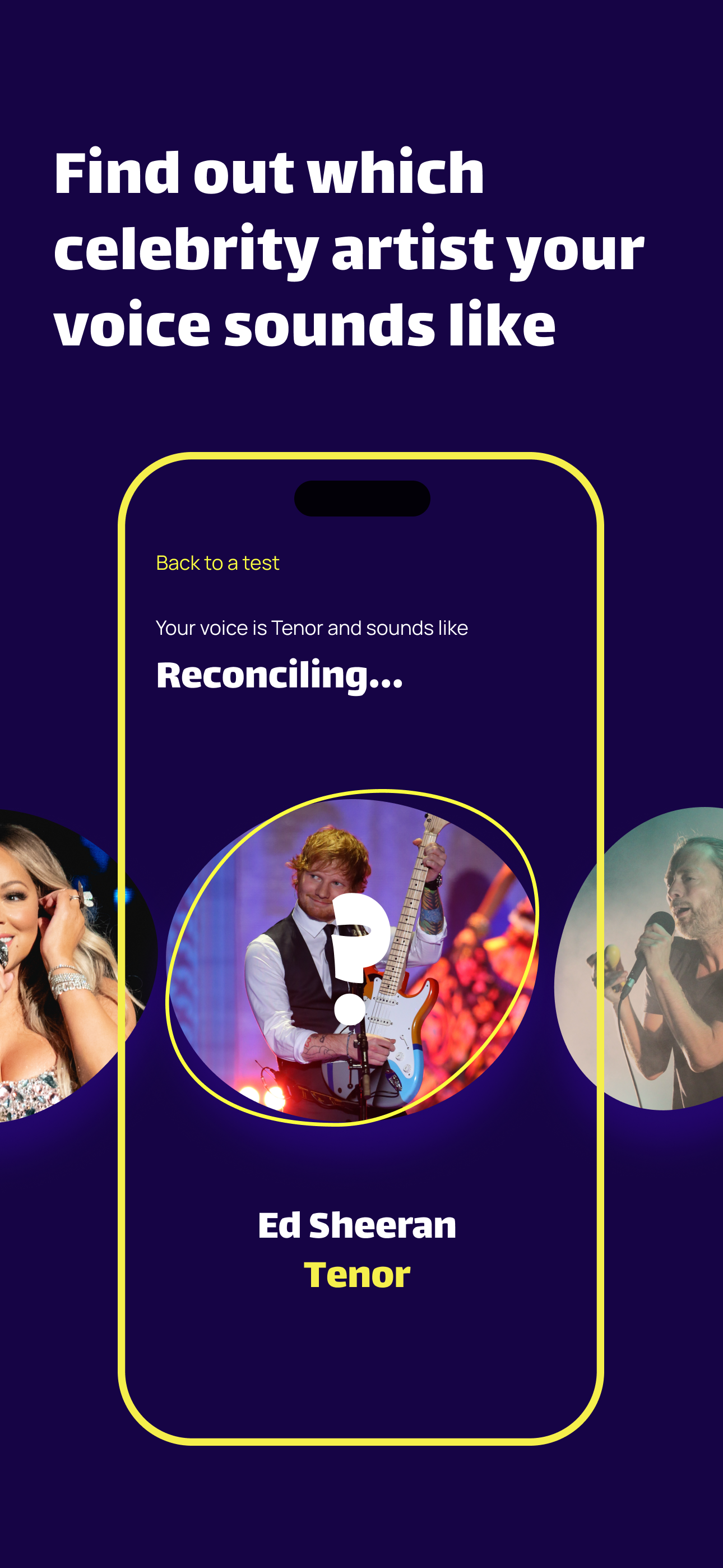 Vocal range celebrity test