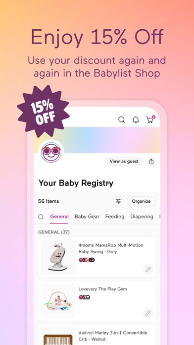 Babylist Baby Registry iPhone screenshot 7 - Shopping app