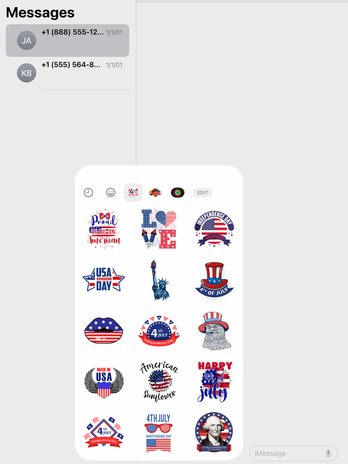 4th July USA Stickers