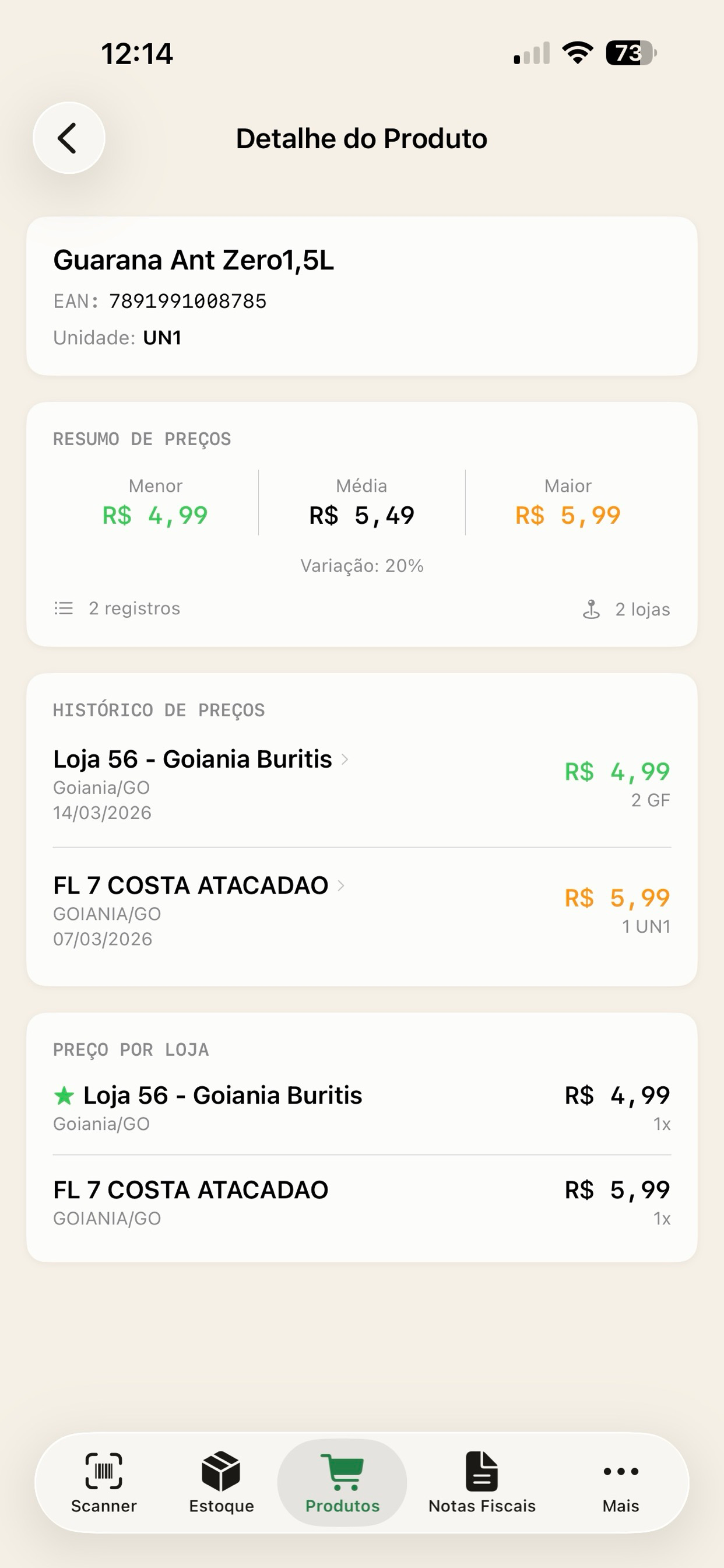 Estoque Doméstico