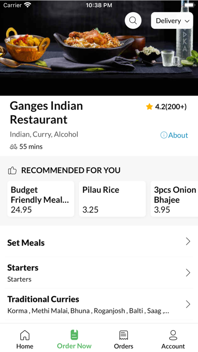 Ganges Indian Restaurant. Screenshot
