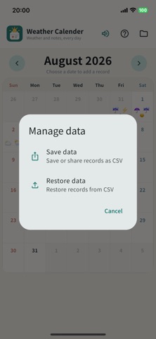 Weather Calendar Journal Screenshot 3 of 5