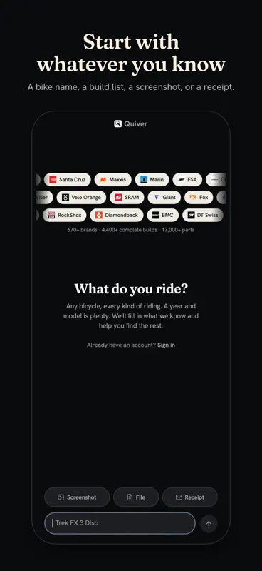 Quiver: Bike Garage & Specs screenshot 1 of 9