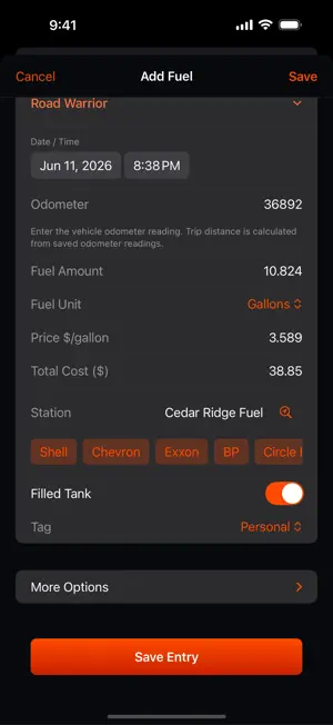 Fuel Warrior: MPG Tracker screenshot 2
