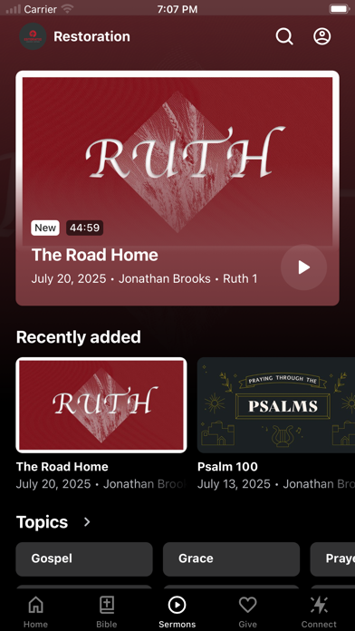 Restoration Church Bryan Screenshot