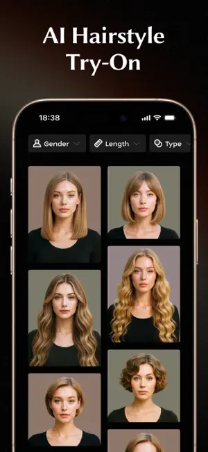 Glowify - AI Hairstyle Try On iPhone screenshot 1