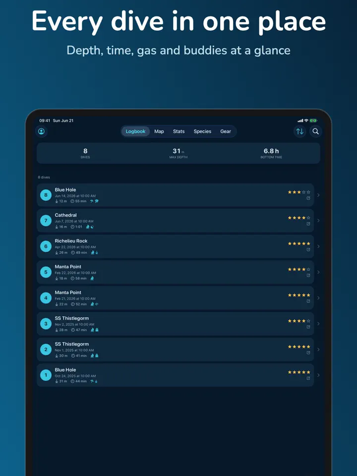 Bottomtime on iPad: screenshot 2 of 8