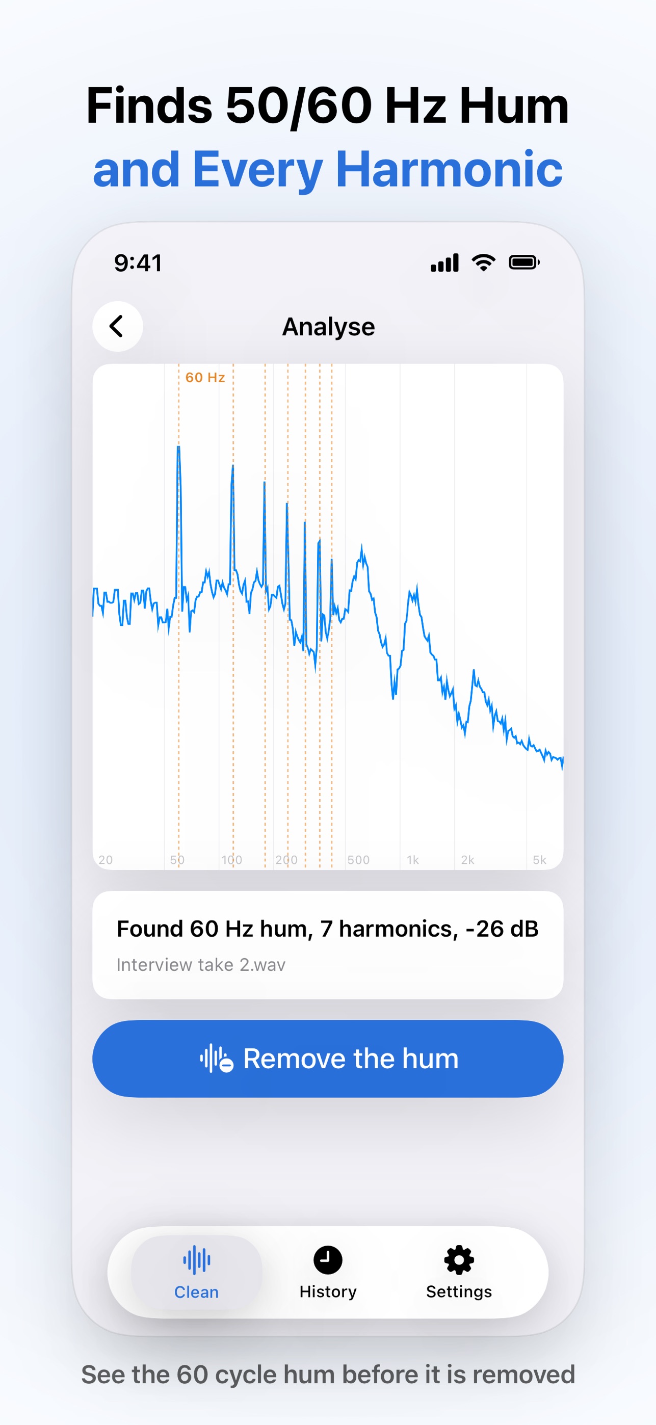 Screenshot 2 of DeHum: Audio Hum Remover