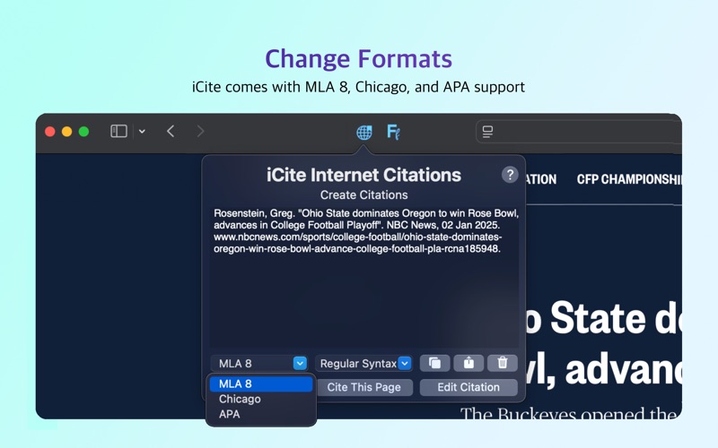 iCite screenshot
