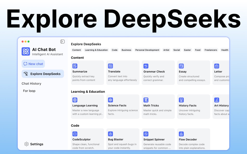 #6. AI Chat bot for DeepSeek (macOS) 由: Azam Sarwar