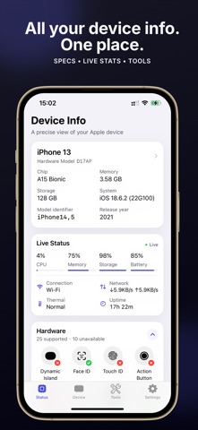 Device Info: System Monitor iPhone screenshot 1