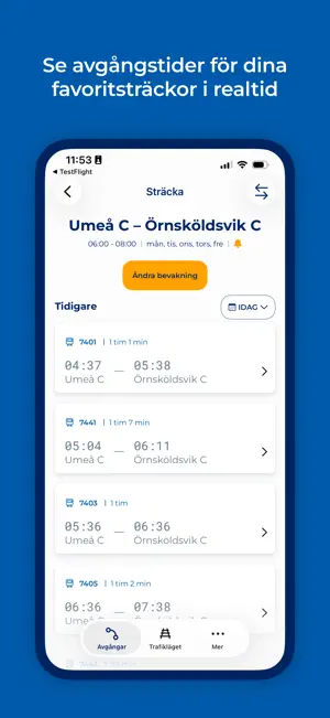 Norrtåg Trafikinformation screenshot 3