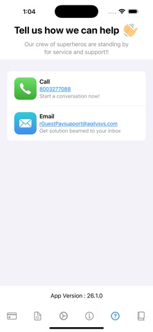 Agilysys Pay Adyen iPhone screenshot