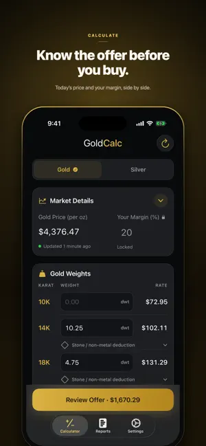 GoldCalc: Scrap Gold & Silver screenshot 1