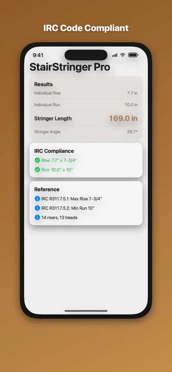 Screenshot #2 pour Stair Stringer Calculator