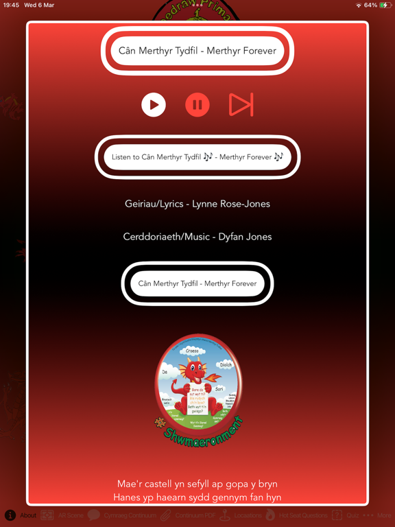 CaruCymru iPad screenshot