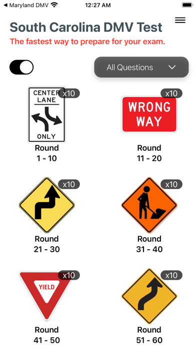 South Carolina DMV Test 2025 Screenshot