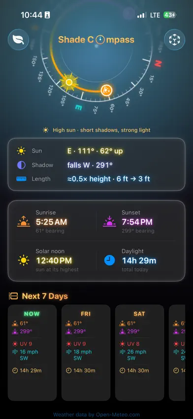 Shade Compass screenshot 2